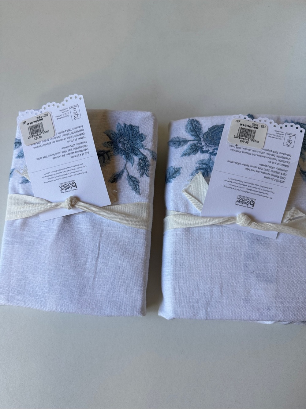 NEW Pottery Barn LoveShackFancy White Duvet & Shams with Blue Rose Print - Picture 15 of 16